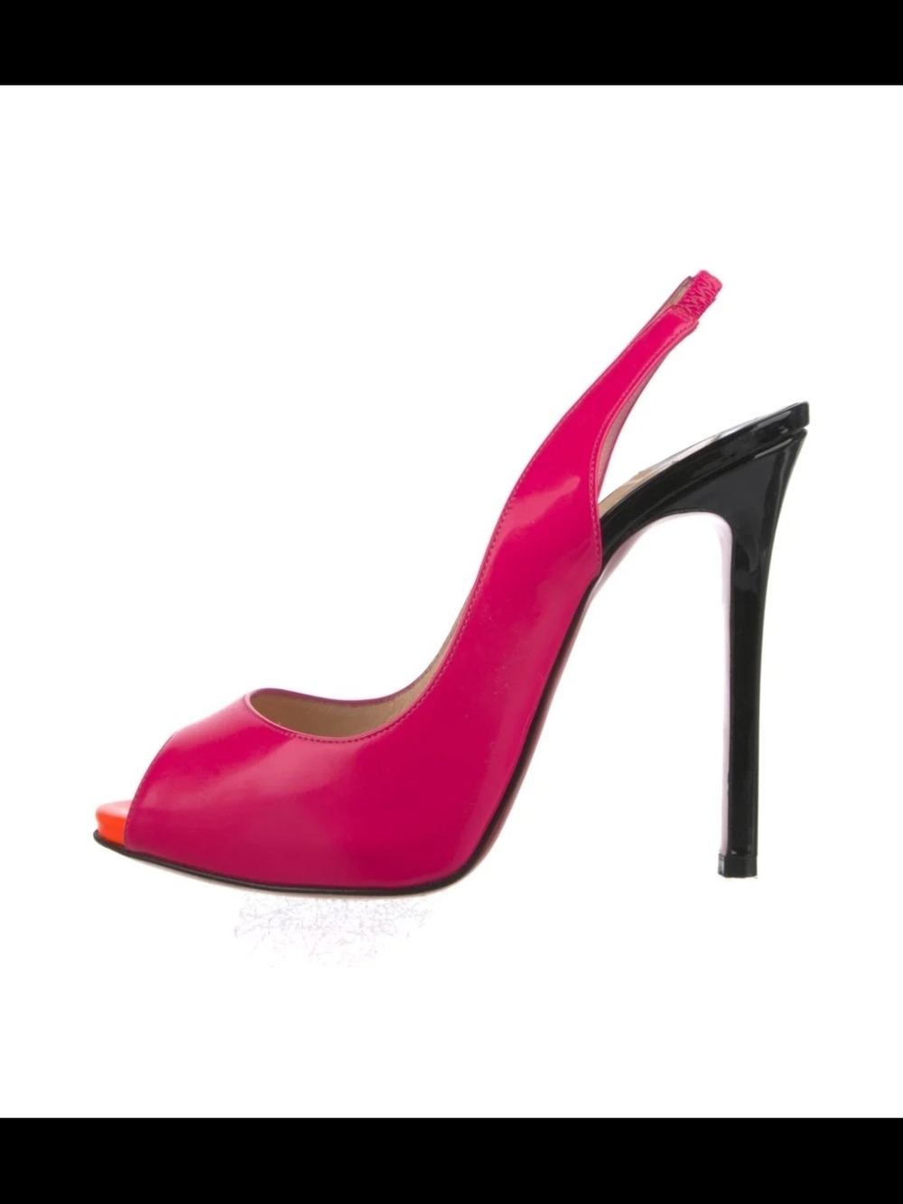 ❤️ RED BOTTOM ❤️ Women’s Hot Pink Slingback Peep-Toe Stiletto Heel